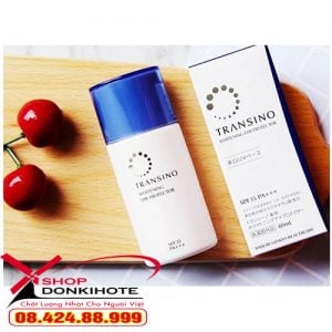 Thoa kem dưỡng chống nắng Transino Whitening Day Protector SPF 35+++ của Nhật trước khi ra ngoài 30 phút