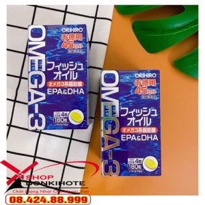 Viên uống Omega-3 Orihiro 180 viên Nhật Bản bổ mắt chính hãng uy tín số 1 tại donkivn.com