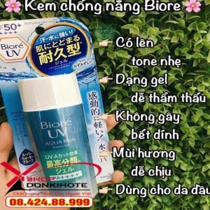 kem chống nắng Biore UV Aqua Rich Watery hương thơm dễ chịu