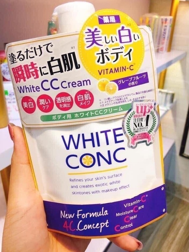 Review kem dưỡng trắng da body của Nhật White Conc Body White CC Cream